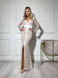 Lace Evening Gown – Elegant Black Tie Lace Dress, Wedding Guest Maxi Dress