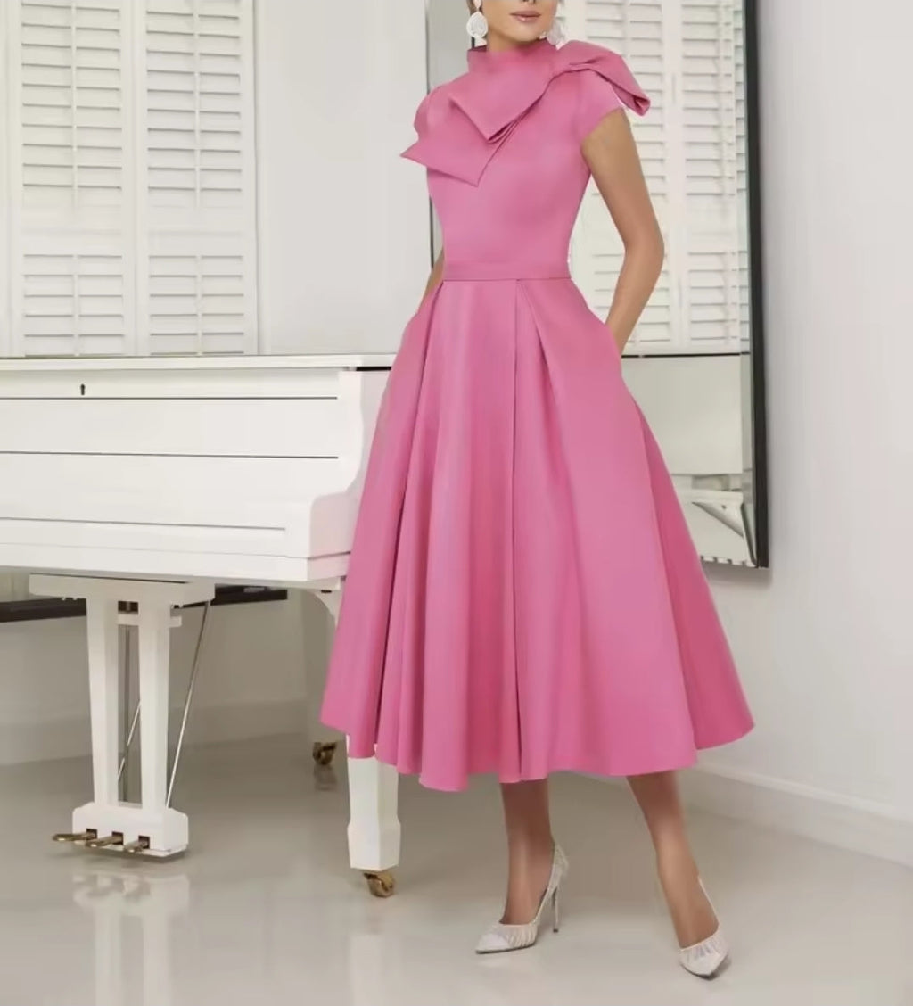 Handmade - The bow-embellished retro bridal dress-0